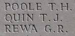 Thomas Quin's name is inscribed on Caterpillar Valley NZ Memorial to the Missing, France.