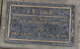 2nd NZEF, 42408 Cpl J F SAGE, NZ Ordnance Corps, died 31 August 1993 aged 82 years. He is buried in the Taruheru Cemetery, Gisborne Block RSAAS Plot 138