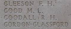 James Gordon-Glassford's name is inscribed on Tyne Cot Memorial to the Missing, Belgium.