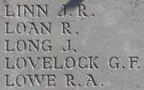 James Linn's name is inscribed on Caterpillar Valley NZ Memorial to the Missing, France.