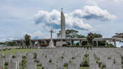 Kranji War Cemetery with the Memorial behind, Singapore.