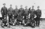 This is a group of Woodville soldiers. George Christiansen is standing third from right.