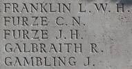 Lovell's name is inscribed on Caterpillar Valley NZ Memorial to the Missing, France.