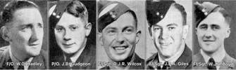 RNZAF Crew - of last air operation - of 75 (NZ) Squadron Lancaster ILM268 AA-D shot down over Denmark 12 September 1944. From these images only Flt Sgt Wilcox survived and was taken as POW. All others were killed.