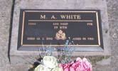 33544, 2nd NZEF, Pte M.A. WHITE, 29 Btn, died 15.1.2002 aged 88 years.
He is buried in the Taruheru Cemetery, Gisborne
Blk RSA 32 Plot 23