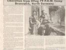 Unknown date, newspaper article about release from POW by friends JHG Alp and Bernard Kendrick, POW inseam camp