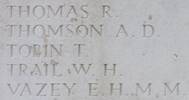 Richard's name is inscribed on Messines Ridge NZ Memorial to the Missing, West-Flanders, Belgium.
