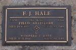 1st NZEF, 2/1978 Gnr F J HALE, Field Artillery, died 29 June 1974 aged 84 years; WINIFRED A HALE, died 30 November 1990 aged 89 years.