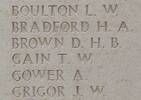Thomas Gain's name is inscribed on Tyne Cot Memorial to the Missing, Belgium.