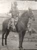 Eddie Krogh mounted on his horse ready to set out to South Africa in 1900