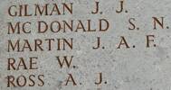 John's name is on Lone Pine Memorial to the Missing, Gallipoli, Turkey.