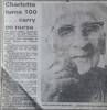 Newspaper article on Charlotte turning 100 years