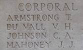 Charles Johnson's name is inscribed on Tyne Cot Memorial to the Missing, Belgium.