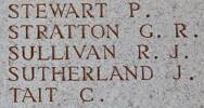 James Sutherland's name is on Lone Pine Memorial to the Missing, Gallipoli, Turkey.