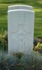 Headstone of RNZAF Pilot Flight Sergeant Thomas Bennett at Esbjerg (Fourfelt) Cemetery, Denmark.