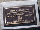 2nd NZEF, 65836 Gnr JAMES MILLIGAN, NZ Artillery, died 14.11.1981 aged 68 years. DIANA M. MILLIGAN, died 15.7.2008, aged 82 yrs Both are buried in the Taruheru Cemetery, Gisborne Block RSA 34 Plot 95