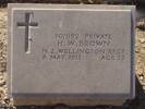 Headstone of HWBrown Gallipoli