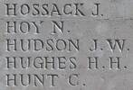 James Hudson's name is inscribed on Caterpillar Valley NZ Memorial to the Missing, France.