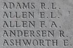 Edward's name is inscribed on Caterpillar Valley NZ Memorial to the Missing, France.