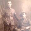 Sapper Hugh MacPherson Ross seated with his brother, Sergeant John William Turtin Ross (6/979)