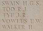James Tye's name is inscribed on Messines Ridge NZ Memorial to the Missing, West-Flanders, Belgium.