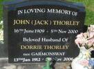 John "Jack" & Doris" Dorrie" Evelyn Thorley
Gravestone