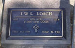 9967 2nd NZEF, Dvr I.W.S. LOACH, 2. Div, SUP. COLN, died 10.11.1996 aged 79 years. He is buried in the Taruheru Cemetery, Gisborne  Blk RSA 34 Plot 423