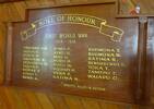 The Holy Trinity Memorial Church in Torere - W Honatana&#39;s name appears on this Board of Honour