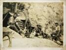 Photo shows three Wellington Mounted Rifles troopers on Gallipoli prior to August 1915. Left to right they are Ian Barton Cruickshank, Leonard Alfred Diamond, Richard Charles Fullerton-Smith and Hugh Graham Pringle