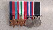 These are the four medals my grandad was awarded - 
1939-1945 Star
Italy Star
War Medal
NZ War Service Medal
