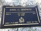 John Simpsons Grave Plaque