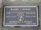STO MECH # 13142 Barry J McKAY - R.N.Z.N. KOREA Died 9.8.2022 Aged 91yrs & Marlene J McKAY died 26.11.2011 aged 73yrs Both are buried in the Taruheru Cemetery, Gisborne Block RSA 32 Plot 106 