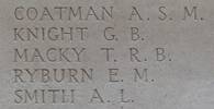 Thomas Macky's name is inscribed on Tyne Cot Memorial to the Missing, Belgium.
