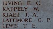 Jim's name is on Lone Pine Memorial to the Missing, Gallipoli, Turkey.
