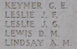 James Leslie's name is inscribed on Tyne Cot Memorial to the Missing, Belgium.