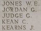 Clements Kean's name is inscribed on Messines Ridge NZ Memorial to the Missing, West-Flanders, Belgium.
