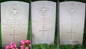 Crew headstones of RAF115 Squadron Wellington III X3596 KO-B - shot down on air operations - 12/13 April 1942 - over the Netherlands.