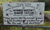 Memorial sign made by Ralph Bodle of Oyster Point Road, Kaukapakapa.