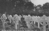 Graves in the New Zealand section of St Nicholas churchyard, Brockenhurst. The headstones of Frederick Selwyn Fendall, Charles James Lankey, Anthoney Arrowsmith and Alfred Leonard Harris are clearly visible. The men would have been patients at the New Zealand General Hospital, Brockenhurst.