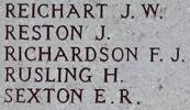 Francis Richardson's name is on Chunuk Bair New Zealand Memorial to the Missing, Gallipoli, Turkey.