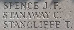Thomas Stancliffe's name is inscribed on Caterpillar Valley NZ Memorial to the Missing, France.