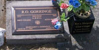 1211, 2nd NZEF, Sgt R.O. GORRINGE, L.R.D.G. died 13.9.2002 aged 89 years. MARGARET GORRINGE, died 30.11.1999 aged 73 years. Both are buried in the Taruheru Cemetery, Gisborne Block RSA32 Plot 64