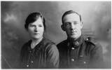 Wedding photo of Alfred and Elizabeth. Married Manchester Oct 1918. Both returned to NZ soon after.