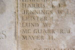 William Lund's name on a plaque at VC Corner Australian Cemetery and Memorial Fromelles France