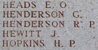 Hereward's name is on Lone Pine Memorial to the Missing, Gallipoli, Turkey.