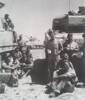Nolan front left with his Sherman Tank - a group of the boys on exercises (Nolan lost 1 stone on exercises in the dessert driving his tank)