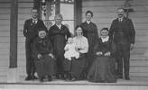 Joe and Clarice Baigent's first child was Charlotte Baigent's first grandchild.
Back.  Joe Baigent, Charlotte Baigent (nee Taylor), Louisa Ricketts (nee Higgins) and Harry Ricketts.
Front.  Granny Taylor, Clarice Baigent (nee Ricketts) holding Muriel Baigent, Sarah Higgins.