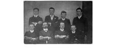 Leslie Brougham (back row 2nd from right) in a photo of Letter Carriers (Postal Service) Palmerston North - his occupation at enlistment for war service