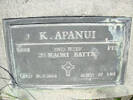 Private # 25801 Karangawai APANUI
2nd NZEF 28 Maori Battn
Died 18.3.1984 aged 67yrs
He is buried in the Opotiki Cemetery
Blk RSA Sec 180 