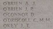 David's name is inscribed on Tyne Cot Memorial to the Missing, Belgium.